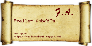 Freiler Abbás névjegykártya